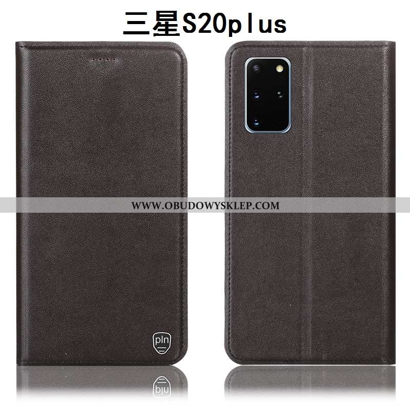Obudowa Samsung Galaxy S20+ Prawdziwa Skóra Etui Gwiazda, Samsung Galaxy S20+ Ochraniacz Futerał Żół