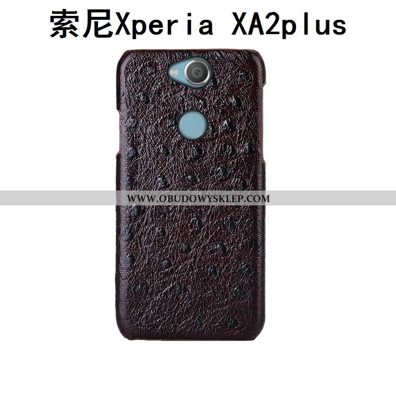 Obudowa Sony Xperia Xa2 Plus Wzór Skóra Etui, Etui Sony Xperia Xa2 Plus Ochraniacz Luksusowy Brązowe