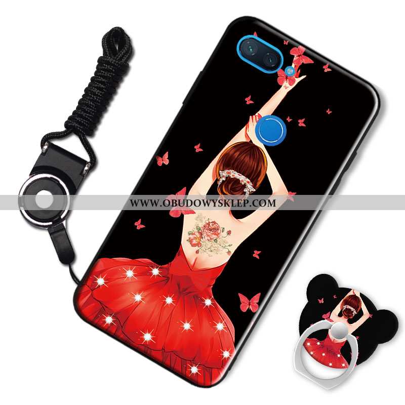 Obudowa Xiaomi Mi 8 Lite Nubuku Młodzież Biały, Etui Xiaomi Mi 8 Lite Kreskówka Miękki Biała