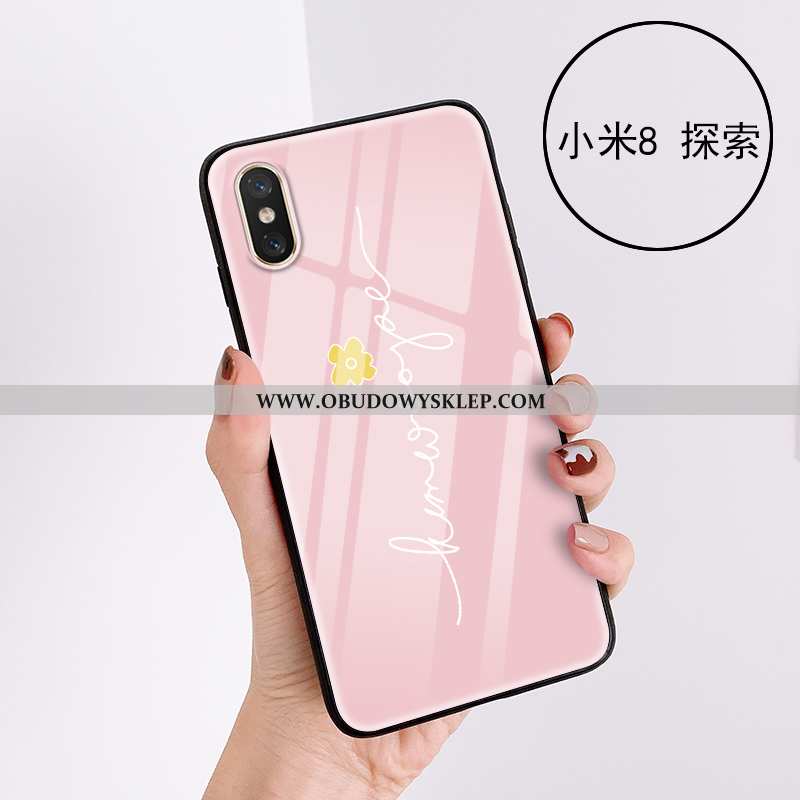 Obudowa Xiaomi Mi 8 Pro Szkło Kwiatowa Młodzież, Etui Xiaomi Mi 8 Pro Piękny Wzór Rozowa