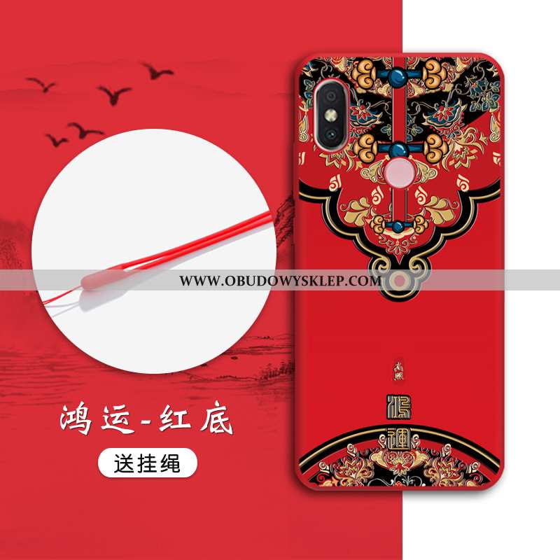 Obudowa Xiaomi Mi A2 Ochraniacz Chiński Styl Telefon Komórkowy, Etui Xiaomi Mi A2 Relief Trendy Czer