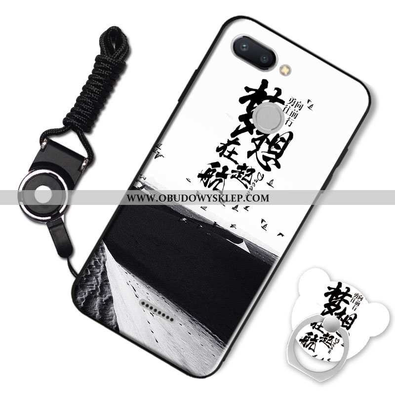 Obudowa Xiaomi Redmi 6 Kreskówka Czarny Trendy, Etui Xiaomi Redmi 6 Piękny Mały Czarna
