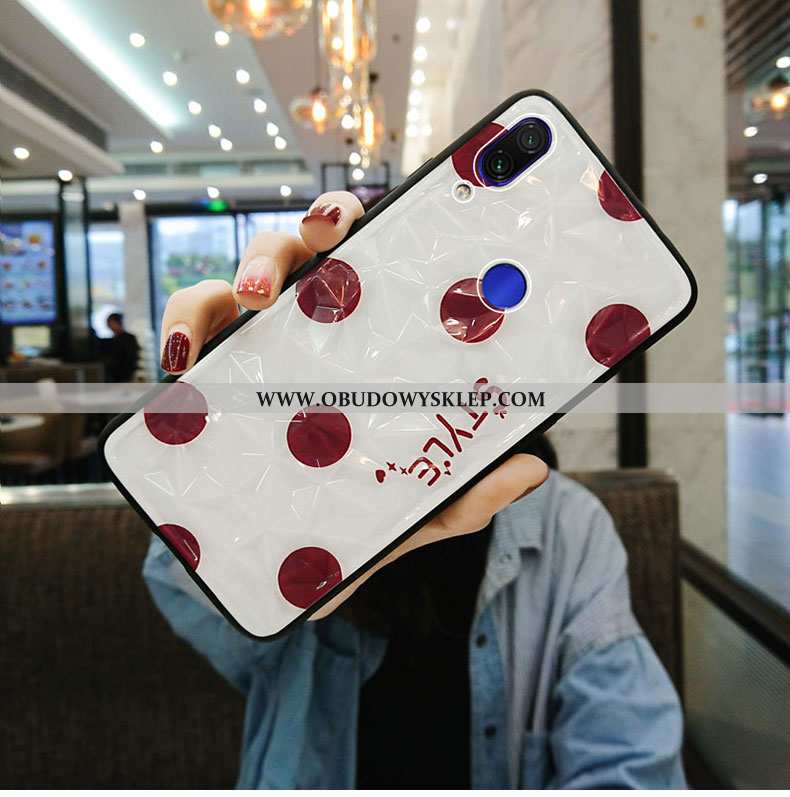 Obudowa Xiaomi Redmi Note 7 Miękki Mały Czerwony, Etui Xiaomi Redmi Note 7 Silikonowe Futerał Biała