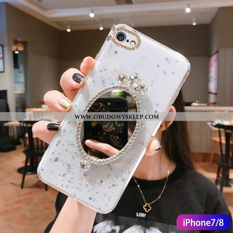 Obudowa iPhone 8 Miękki Szkło Hartowane All Inclusive, Etui iPhone 8 Filmy Proszek Niebieska