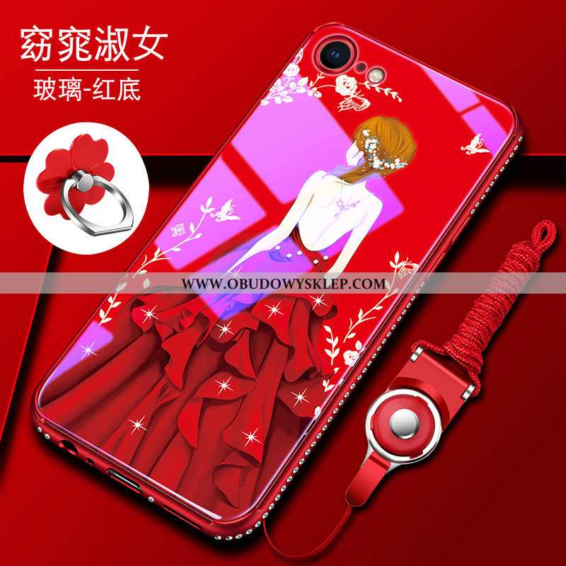 Obudowa iPhone 8 Ochraniacz All Inclusive Pu, Etui iPhone 8 Szkło Anti-fall Niebieska