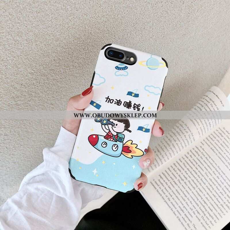 Obudowa iPhone 8 Plus Miękki Wzór Anti-fall, Etui iPhone 8 Plus Silikonowe Jedwab Biała