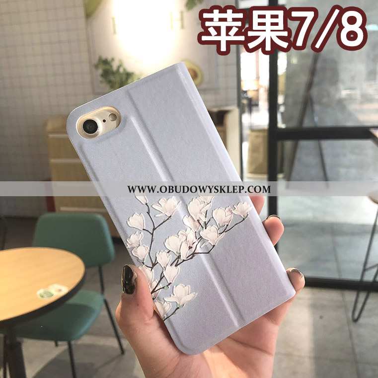 Obudowa iPhone 8 Skórzane Etui Obudowa, iPhone 8 Kreatywne Futerał Niebieska
