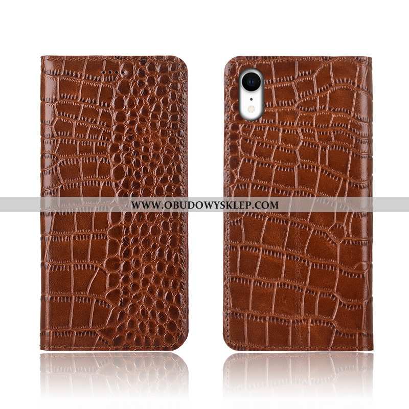 Obudowa iPhone Xr Skórzane Etui Prawdziwa Skóra Etui, iPhone Xr Kreatywne Ochraniacz Czerwona