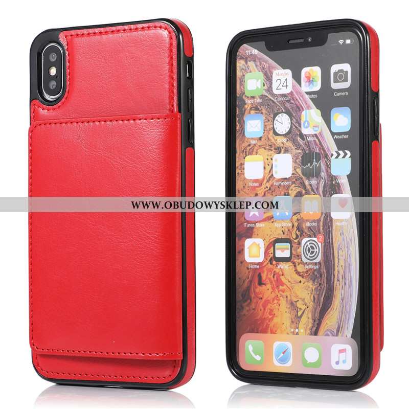 Obudowa iPhone Xs Max Skórzane Etui Różowe Pakiet Kart, iPhone Xs Max Kreatywne Portfel Rozowa