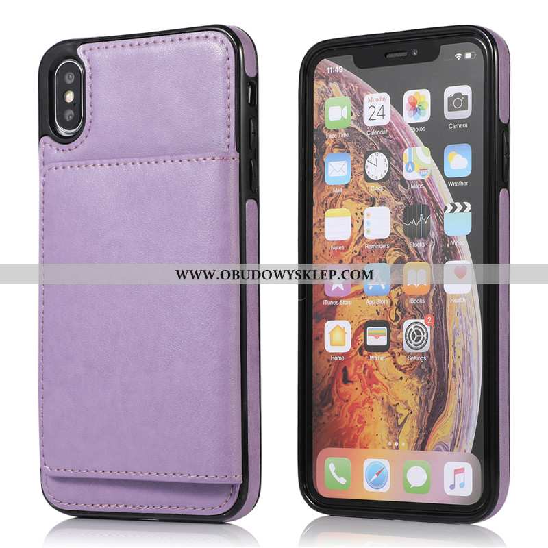 Obudowa iPhone Xs Max Skórzane Etui Różowe Pakiet Kart, iPhone Xs Max Kreatywne Portfel Rozowa