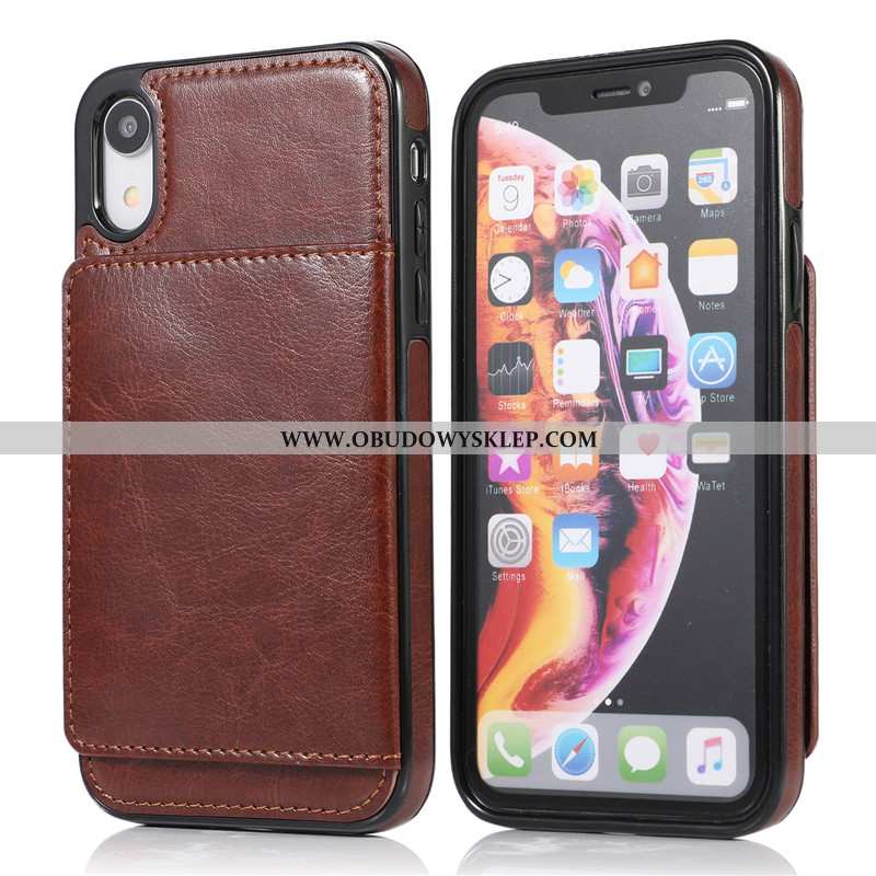 Obudowa iPhone Xs Max Skórzane Etui Różowe Pakiet Kart, iPhone Xs Max Kreatywne Portfel Rozowa