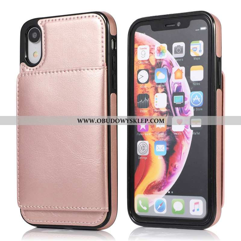 Obudowa iPhone Xs Max Skórzane Etui Różowe Pakiet Kart, iPhone Xs Max Kreatywne Portfel Rozowa