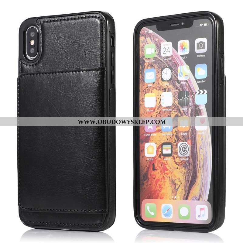 Obudowa iPhone Xs Max Skórzane Etui Różowe Pakiet Kart, iPhone Xs Max Kreatywne Portfel Rozowa