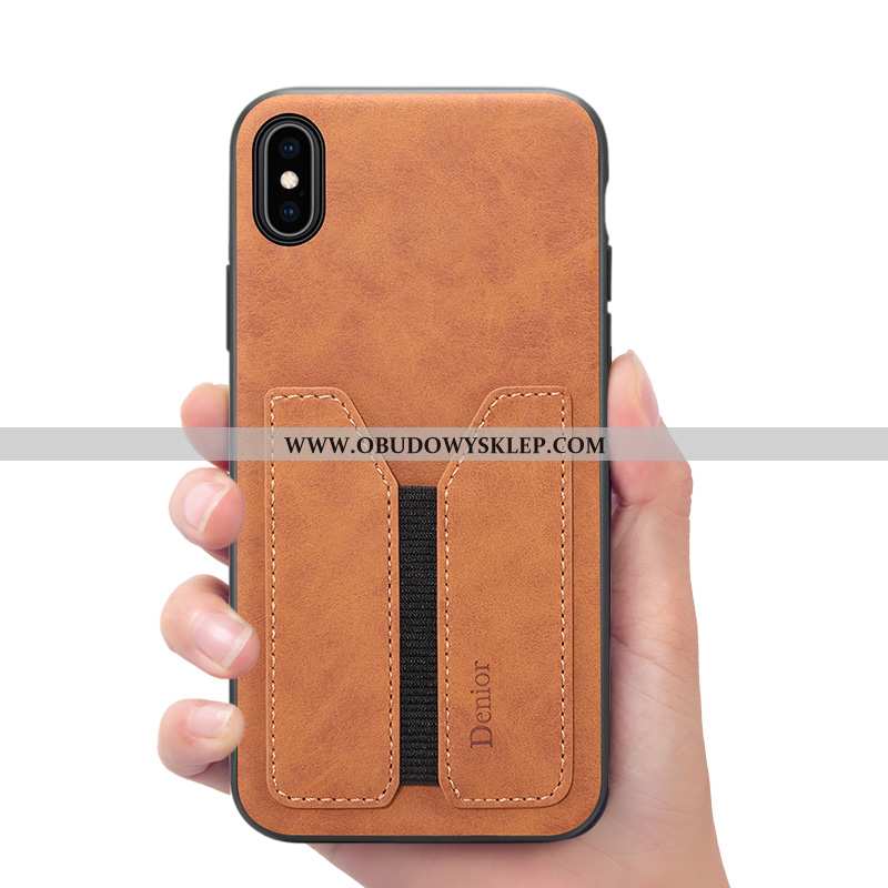 Obudowa iPhone Xs Max Skórzane Etui Telefon Komórkowy Szary, iPhone Xs Max Portfel Futerał Szara