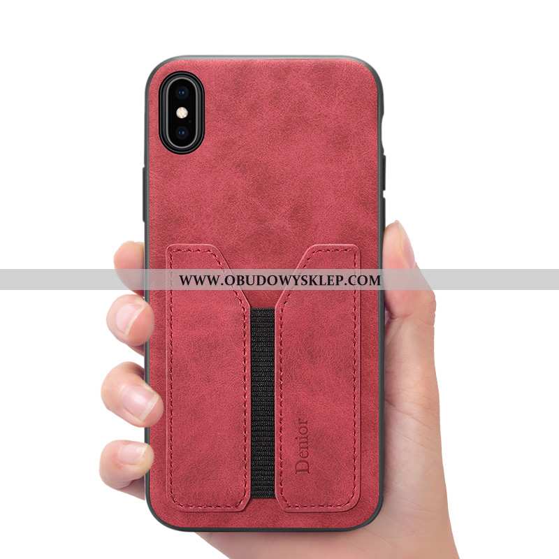 Obudowa iPhone Xs Max Skórzane Etui Telefon Komórkowy Szary, iPhone Xs Max Portfel Futerał Szara