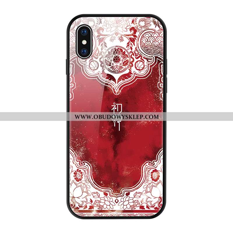 Obudowa iPhone Xs Ochraniacz Chiński Styl Etui, Etui iPhone Xs Szkło Osobowość Niebieska