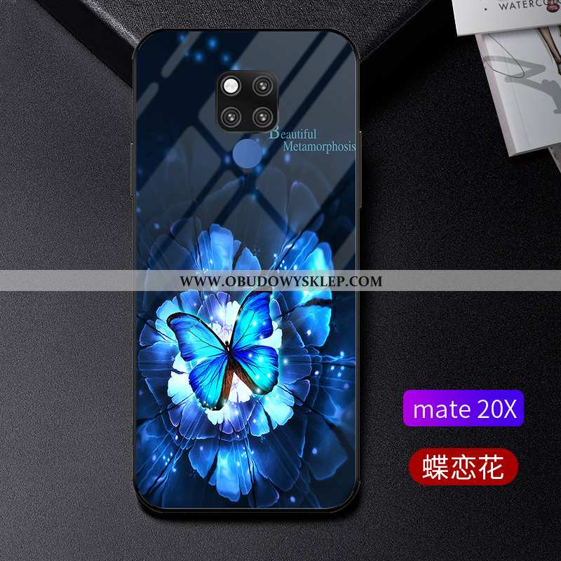 Pokrowce Huawei Mate 20 Ochraniacz Cienkie Trendy, Obudowa Huawei Mate 20 Szkło Anti-fall Niebieska