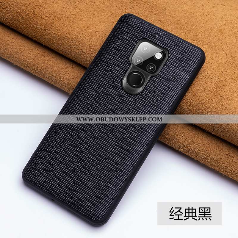 Pokrowce Huawei Mate 20 Prawdziwa Skóra Osobowość Trendy, Obudowa Huawei Mate 20 Skóra Etui Niebiesk