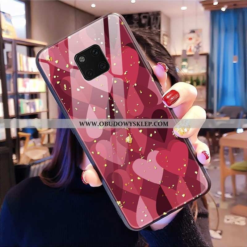 Pokrowce Huawei Mate 20 Pro Szkło Etui Proszek, Obudowa Huawei Mate 20 Pro Moda Futerał Rozowa