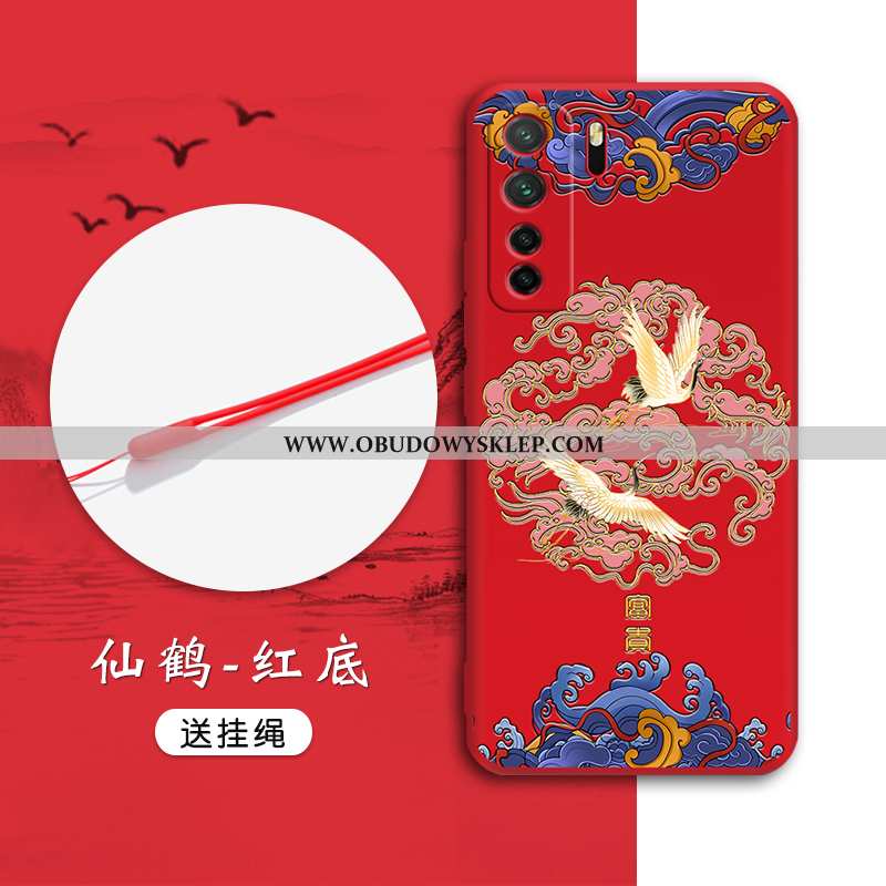 Pokrowce Huawei P40 Lite 5g Trendy Relief Czerwony, Obudowa Huawei P40 Lite 5g Miękki Telefon Komórk