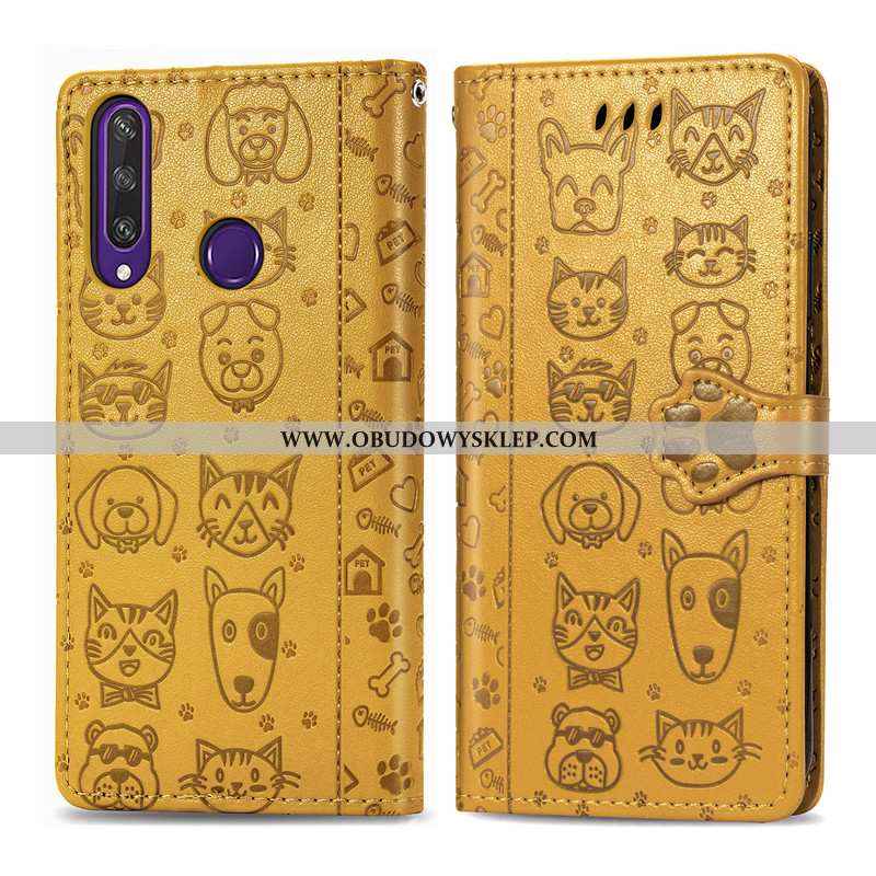 Pokrowce Huawei Y6p Ochraniacz Telefon Komórkowy Psy, Obudowa Huawei Y6p Skórzane Etui Relief Fiolet
