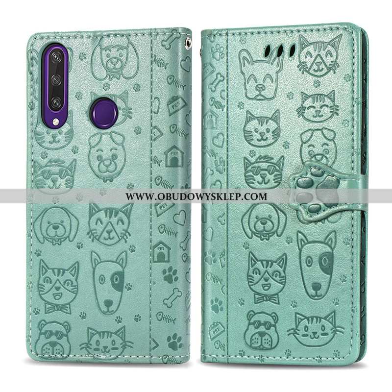 Pokrowce Huawei Y6p Ochraniacz Telefon Komórkowy Psy, Obudowa Huawei Y6p Skórzane Etui Relief Fiolet