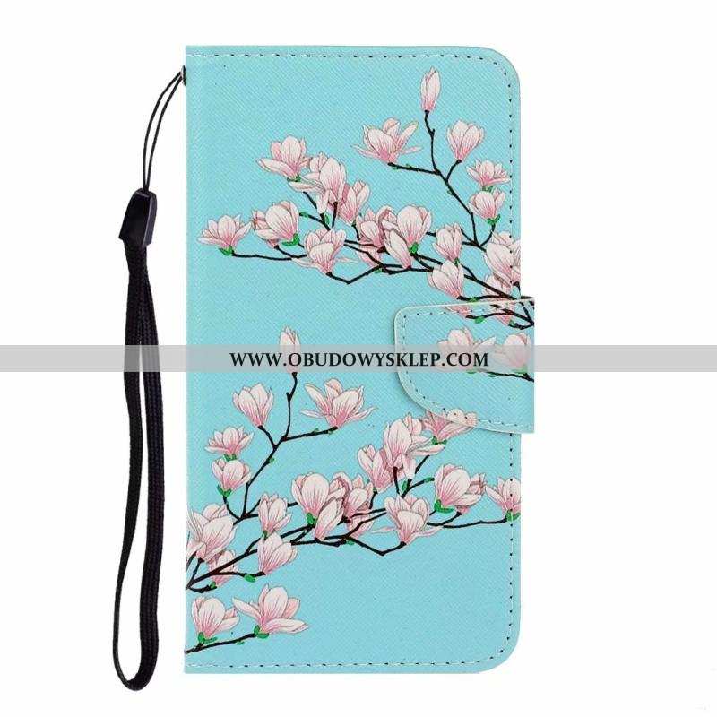 Pokrowce Huawei Y6s Ochraniacz Kotek Niebieski, Obudowa Huawei Y6s Skórzane Etui Klapa Niebieska