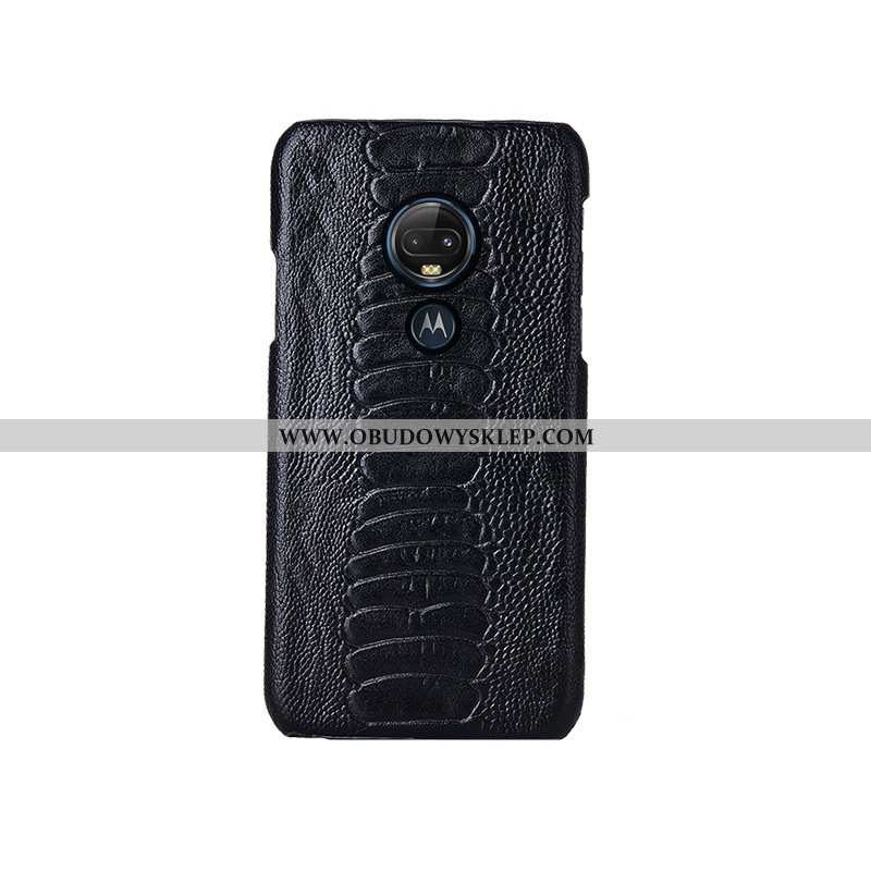 Pokrowce Moto G7 Plus Kreatywne Futerał Moda, Obudowa Moto G7 Plus Prawdziwa Skóra Anti-fall Niebies