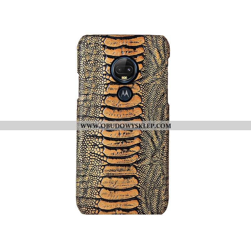 Pokrowce Moto G7 Plus Kreatywne Futerał Moda, Obudowa Moto G7 Plus Prawdziwa Skóra Anti-fall Niebies