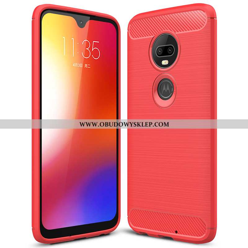 Pokrowce Moto G7 Plus Trendy Proste Silikonowe, Obudowa Moto G7 Plus Miękki Włókno Czarna