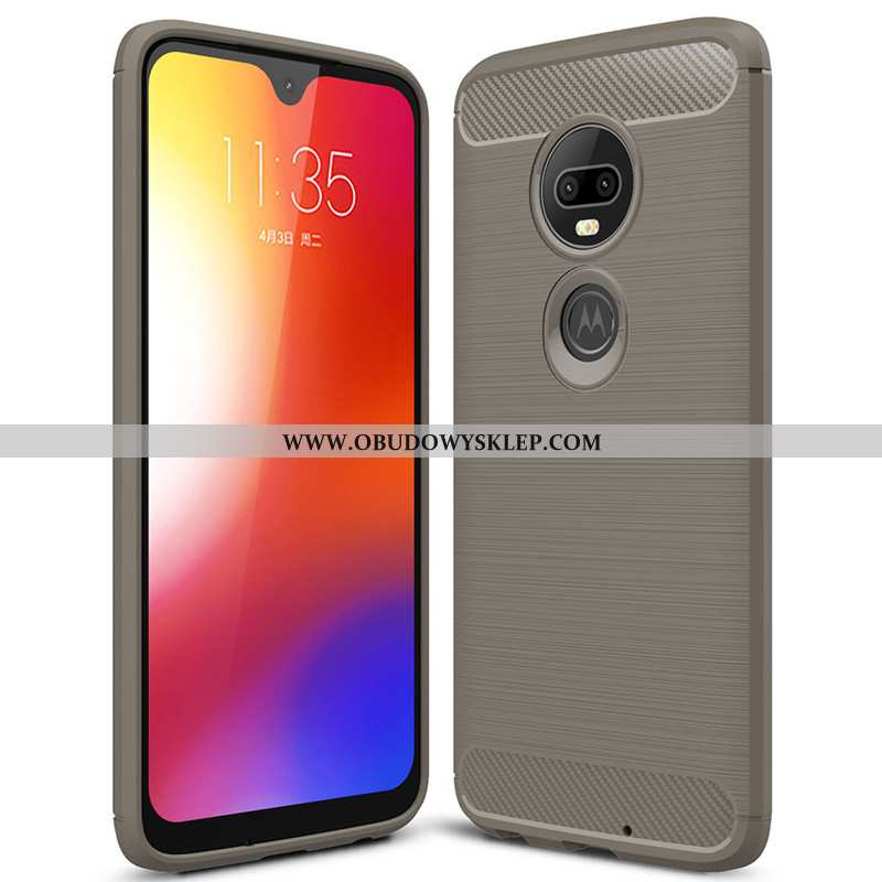 Pokrowce Moto G7 Plus Trendy Proste Silikonowe, Obudowa Moto G7 Plus Miękki Włókno Czarna
