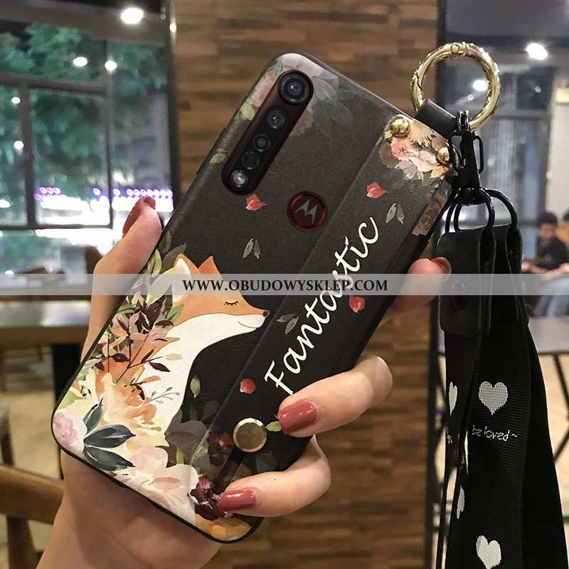Pokrowce Moto G8 Plus Miękki Kwiaty Wspornik, Obudowa Moto G8 Plus Ochraniacz Mały Rozowa