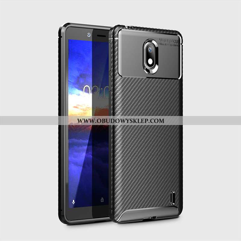 Pokrowce Nokia 1 Plus Miękki Wzór Włókno, Obudowa Nokia 1 Plus Ochraniacz Nubuku Brązowe
