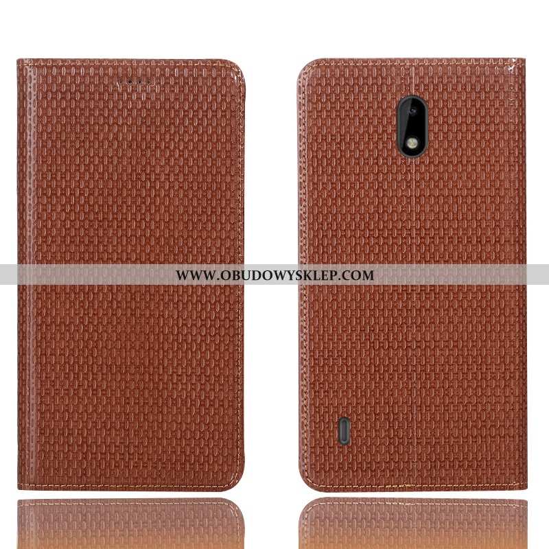 Pokrowce Nokia 3.1 Wzór Telefon Komórkowy Prawdziwa Skóra, Obudowa Nokia 3.1 Ochraniacz Etui Brązowe
