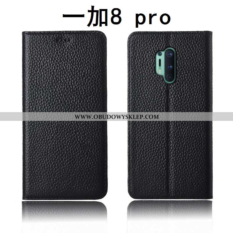 Pokrowce Oneplus 8 Pro Prawdziwa Skóra Litchi Klapa, Obudowa Oneplus 8 Pro Miękki Etui Żółta