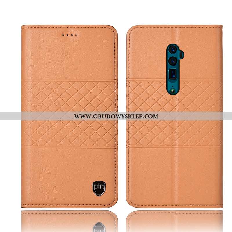 Pokrowce Oppo Reno 10x Zoom Prawdziwa Skóra Żółty Anti-fall, Obudowa Oppo Reno 10x Zoom Ochraniacz E
