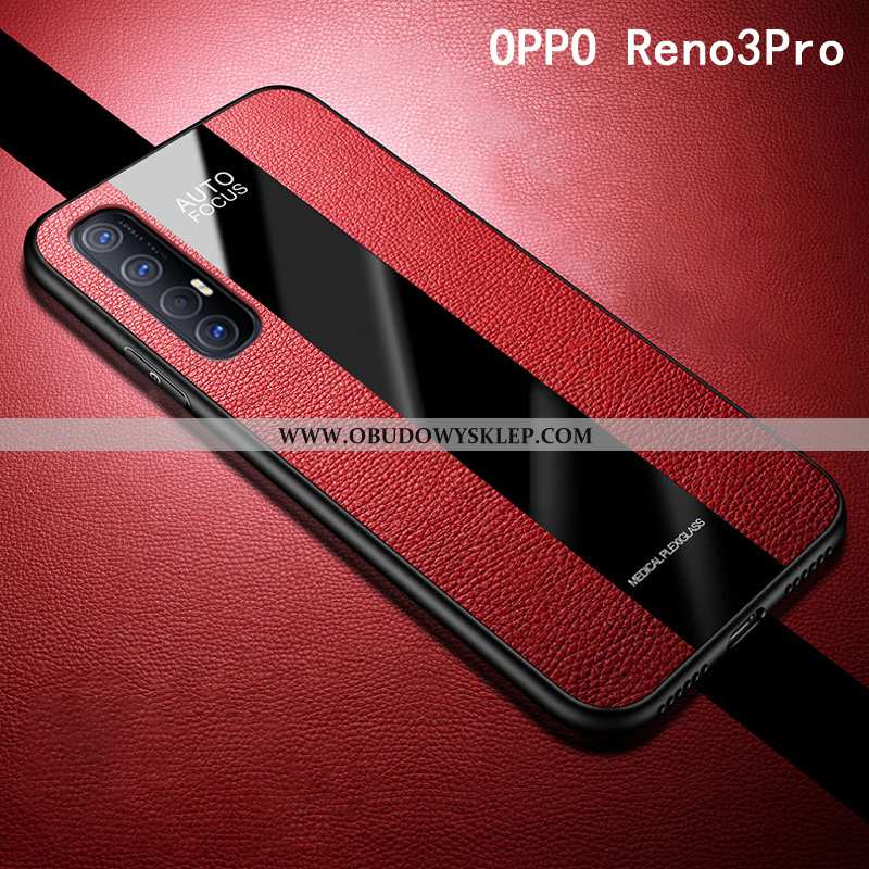 Pokrowce Oppo Reno 3 Pro Ochraniacz Czerwony Futerał, Obudowa Oppo Reno 3 Pro Anti-fall Etui Czerwon