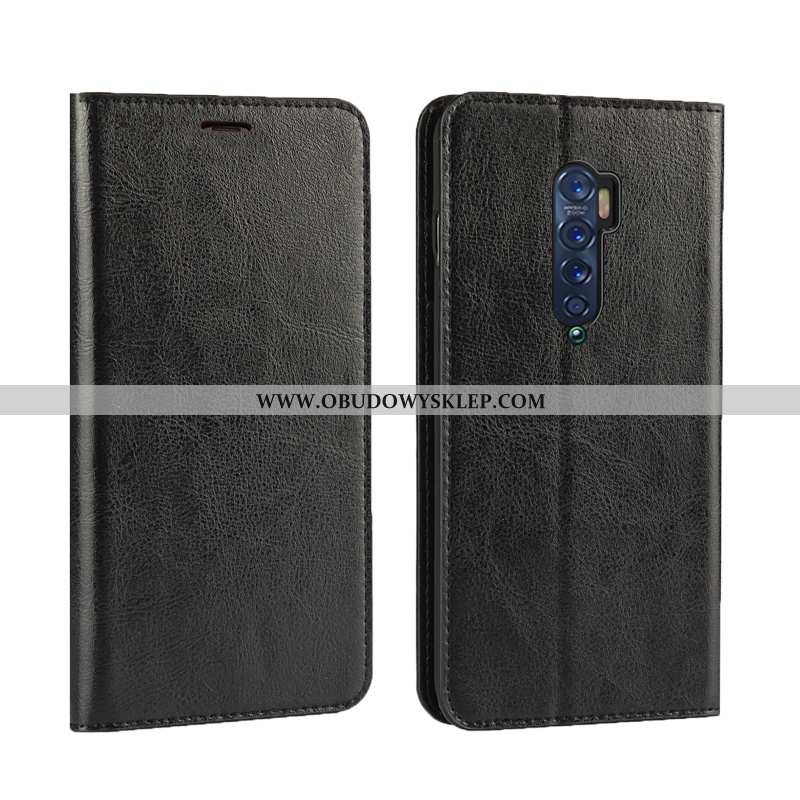 Pokrowce Oppo Reno2 Luksusowy Skórzane Etui Khaki, Obudowa Oppo Reno2 Prawdziwa Skóra Jakość Khaki