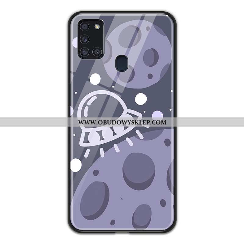 Pokrowce Samsung Galaxy A21s Miękki Kreskówka Futerał, Obudowa Samsung Galaxy A21s Szkło Planeta Cza