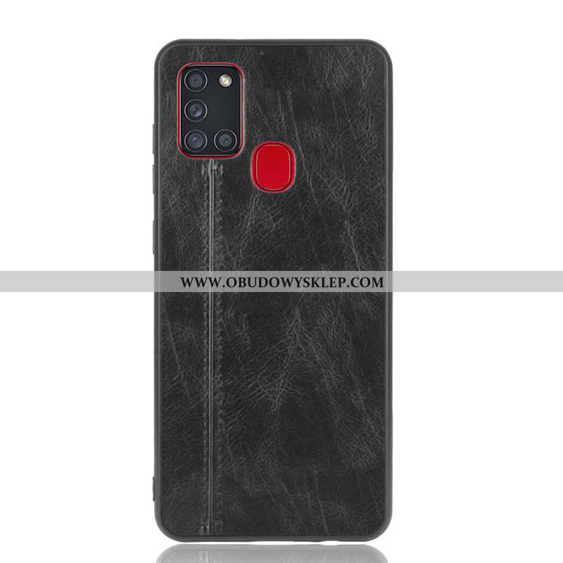 Pokrowce Samsung Galaxy A21s Ochraniacz Bydło Miękki, Obudowa Samsung Galaxy A21s Wzór Etui Czarna