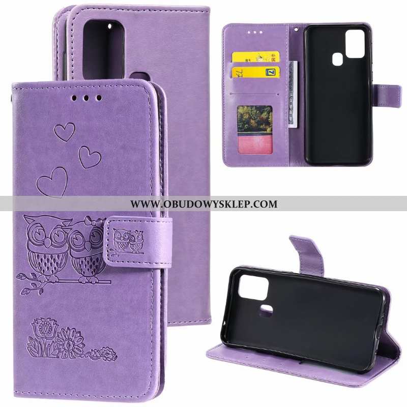 Pokrowce Samsung Galaxy A21s Ochraniacz Szary Futerał, Obudowa Samsung Galaxy A21s Skórzane Etui Sza