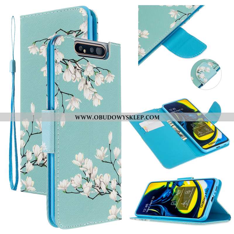 Pokrowce Samsung Galaxy A80 Skórzane Etui Gwiazda Pokrowce, Obudowa Samsung Galaxy A80 Ochraniacz Fu