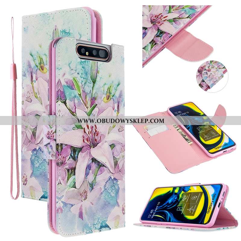 Pokrowce Samsung Galaxy A80 Skórzane Etui Gwiazda Pokrowce, Obudowa Samsung Galaxy A80 Ochraniacz Fu