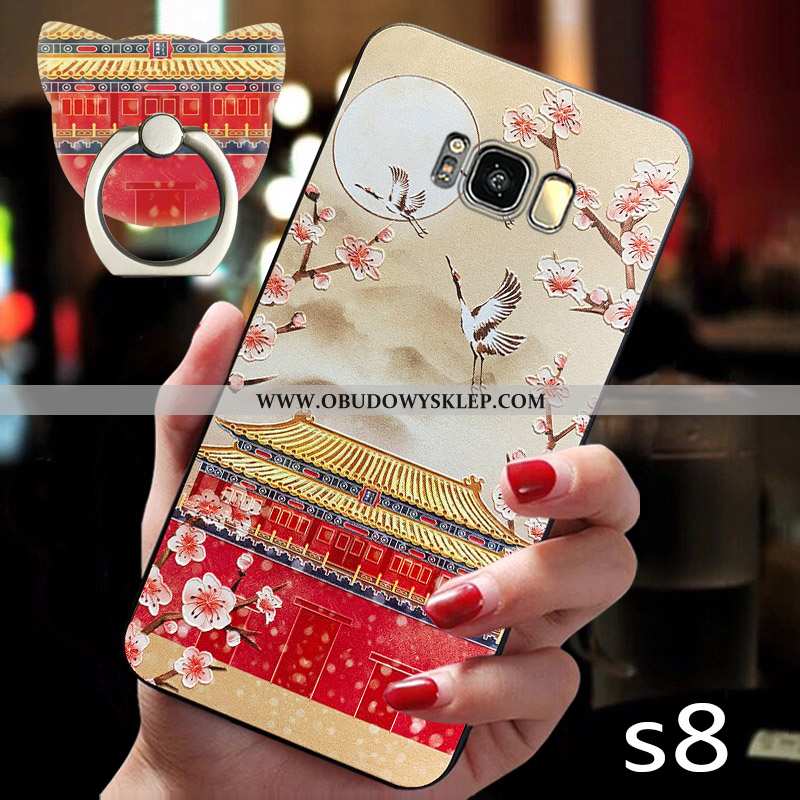 Pokrowce Samsung Galaxy S8 Vintage Silikonowe Cienkie, Obudowa Samsung Galaxy S8 Trendy Nowy Czerwon