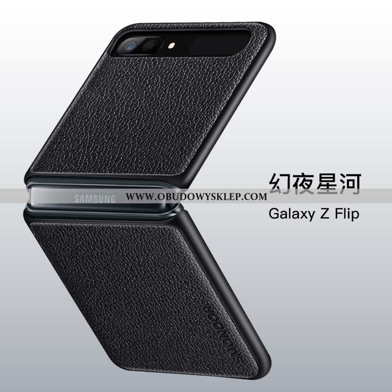 Pokrowce Samsung Z Flip Skórzane Etui Silikonowe Anti-fall, Obudowa Samsung Z Flip Prawdziwa Skóra S