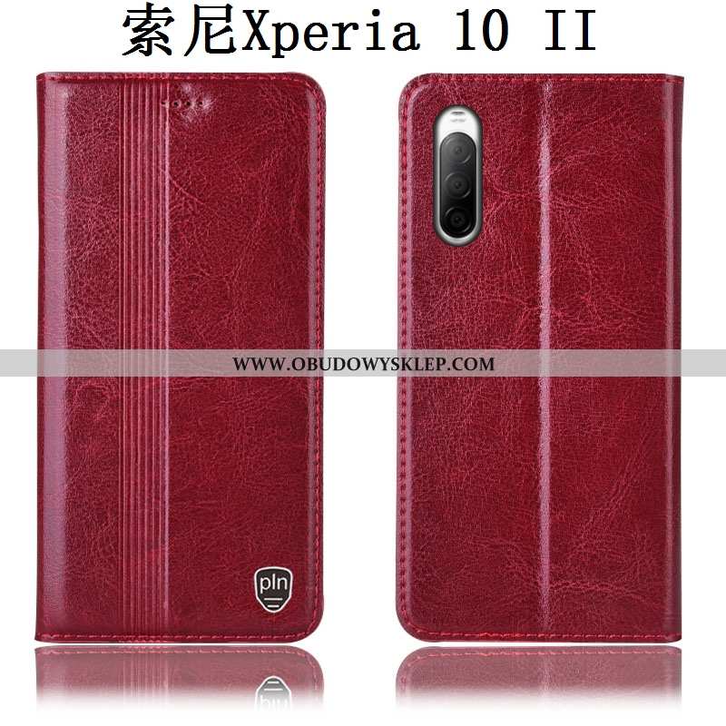 Pokrowce Sony Xperia 10 Ii Skórzane Etui Futerał Etui, Obudowa Sony Xperia 10 Ii Ochraniacz Brązowe