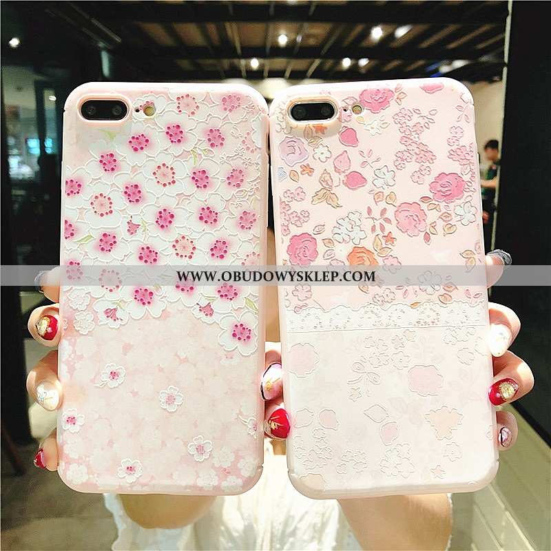 Pokrowce iPhone 8 Plus Silikonowe Miękki Futerał, Obudowa iPhone 8 Plus Wiszące Ozdoby Etui Rozowa