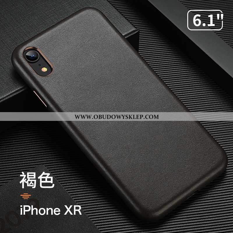 Pokrowce iPhone Xr Skóra Anti-fall Czerwony Netto, Obudowa iPhone Xr Trendy Osobowość Beżowa