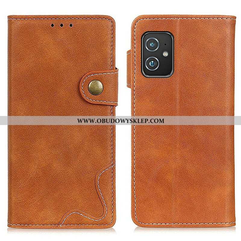Etui Folio do Asus Zenfone 8 Artystyczny Guzik Do Szycia