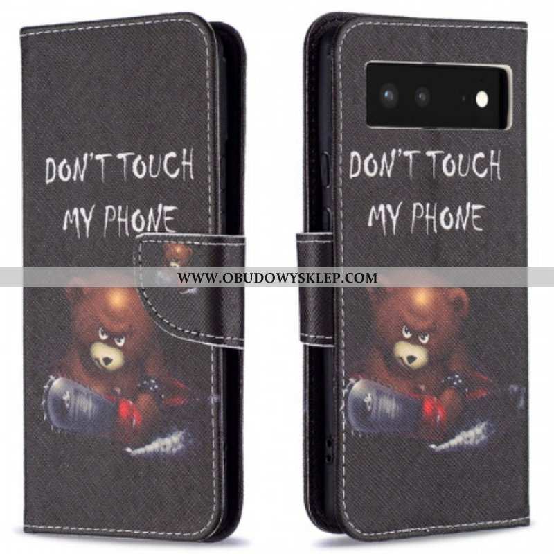 Etui Folio do Google Pixel 6 Niebezpieczny Niedźwiedź
